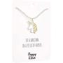 Happy Kisses Unicorn Necklace – Unicorn Pendant – Gold & Silver – Message Card - Kids & Women