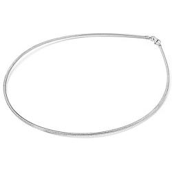 Sterling Silver Round Omega Snake Chain 1.3mm Solid 925 Italy Wire Necklace