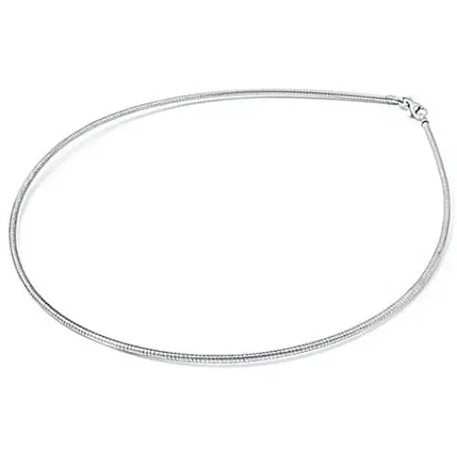 Sterling Silver Round Omega Snake Chain 1.6mm Solid 925 Italy Wire Necklace Sterling Silver Round Omega Snake Chain 1.6mm Solid 925 Italy Wire Necklace
