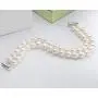 Double Row Pearl Bracelets Two Strand Freshwater Cultured 7-8mm/8-9mm White Pearl Bracelets Jewelry Gift for Women Wife Girls Mother