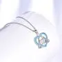 Celtic Love Knot Necklace Jewelry Sterling Silver Good Luck Vintage Triquetra Irish Celtic Love Heart Pendant Necklace for Women Girls