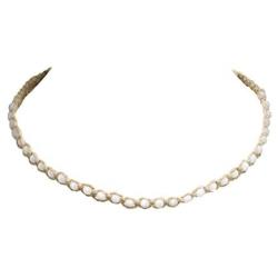 BlueRica Hemp Cord Macrame Choker Necklace with Cats Eye (White)