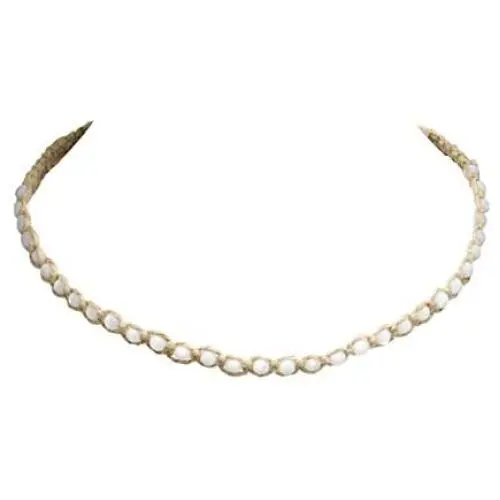 BlueRica Hemp Cord Macrame Choker Necklace with Cats Eye (White) BlueRica Hemp Cord Macrame Choker Necklace with Cats Eye (White)