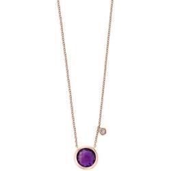 Effy 14K Rose Gold Amethyst & Diamond Station Necklace, 1.58 TCW