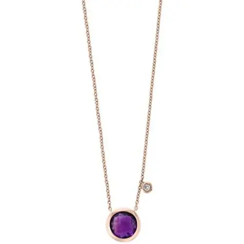 Effy 14K Rose Gold Amethyst & Diamond Station Necklace, 1.58 TCW