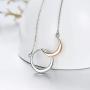 SOULMEET Sterling Silver Moon Necklace Gifts for Birthday Long Distance Relationships, Women Jewelry Gifts for Mothers Day Christmas Friendship