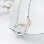 SOULMEET Sterling Silver Moon Necklace Gifts for Birthday Long Distance Relationships, Women Jewelry Gifts for Mothers Day Christmas Friendship