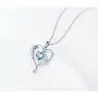 JZMSJF 925 Sterling Silver I Love You Mom Love Heart Necklace Dog Mom Animal Paw Print Pendant for Mother Women Wife