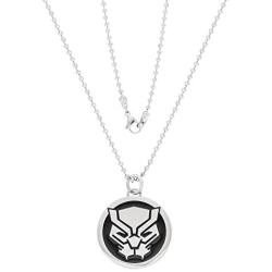 Marvel Comics Black Panther Jewelry, Stainless Steel Pendant Necklace, 22'' Ball Chain