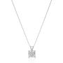 Jewelili 10K Gold Princess Cut Swarovski Zirconia Solitaire Pendant Necklace, 18 Rope Chain