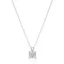 Jewelili 10K Gold Princess Cut Swarovski Zirconia Solitaire Pendant Necklace, 18 Rope Chain