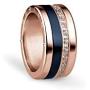BERING Interchangeable Rose Gold, Black & Blue Colored Twist and Change Womens Rings Set