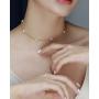 Cowlyn Pearl Choker Dainty Adjustable Necklace 18K Gold Plated Cultured Barque Pearl Tiny Chain Delicate Christmas Valentine Jewelry for Women Girls