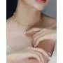 Cowlyn Pearl Choker Dainty Adjustable Necklace 18K Gold Plated Cultured Barque Pearl Tiny Chain Delicate Christmas Valentine Jewelry for Women Girls