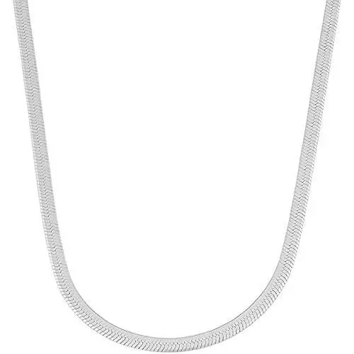 Savlano 925 Sterling Silver 3.5mm Herringbone Flat Snake Magic Chain Necklace with Gift Box for Men & Women - Made in Italy Savlano 925 Sterling Silver 3.5mm Herringbone Flat Snake Magic Chain Necklace with Gift Box for Men & Women - Made in Italy