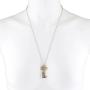 LUX ACCESSORIES Tri Color Tone Key to My Heart Cluster Charm Pendant Necklace