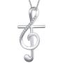 S925 Sterling Silver Musical Note Pendant Necklace, Box Chain 18 inches