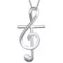 S925 Sterling Silver Musical Note Pendant Necklace, Box Chain 18 inches S925 Sterling Silver Musical Note Pendant Necklace, Box Chain 18 inches