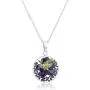 Sterling Silver Pressed Flower Round Pendant Necklace, 16'' Sterling Silver Pressed Flower Round Pendant Necklace, 16''