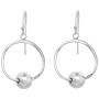 Trendy Orbital Sphere and Hoop .925 Sterling Silver Dangle Earrings