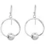 Trendy Orbital Sphere and Hoop .925 Sterling Silver Dangle Earrings