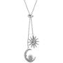 Swarovski Crystal 18K Gold Plated Moon and Stars Retro Pendant Necklaces 925 Sterling Silver Birthstone Pendant Necklaces for Women with 5A Cubic Zirconia Jewelry Happy Mothers Day Gift for Women