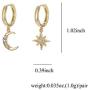 Personality Asymmetric Crystal Star Drop Earrings La Raffine Delicate Joker Moon Style Women Earrings Jewelry