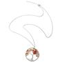 HZMAN Tree of Life Chakra Amulet Natural Quartz Round Stone Pendant Handmade Necklace