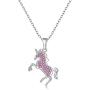 AONED Unicorn Gifts for Girls Sterling Silver Crystal Unicorn Necklace Jewelry for Birthday Christmas Party, Adjustable Chain 18.5 Inches