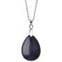 Lullabb Couple Stone Pendant Necklace Teardrop Waterdrop Crystal Jewelry for Women Men Rectangle Gemstone Chakra Healing Pendants