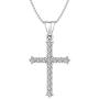 1/4 Carat to 1/2 Carat Diamond Cross Pendant Necklace in 10K Solid Gold (Silver Chain Included)