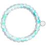 LIFE TOKEN Shimmer Beads 8mm Glowing Glass Mermaid Moonstone Stretch Bracelet for Women Light Mystic Aqua Blue Rainbow