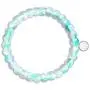 LIFE TOKEN Shimmer Beads 8mm Glowing Glass Mermaid Moonstone Stretch Bracelet for Women Light Mystic Aqua Blue Rainbow