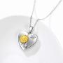 JUSTKIDSTOY Sunflower Locket Necklace You are My Sunshine Necklace 925 Sterling Silver Heart Locket Necklace That Holds Pictures Jewelry Gifts for Women, Wife, Mother