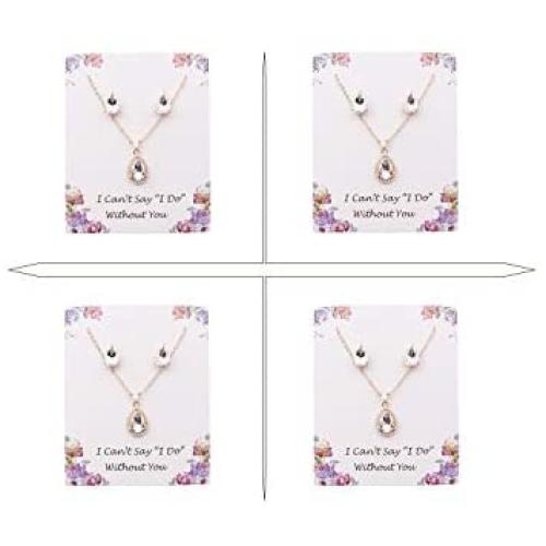 I Cant Say''I Do'' Without You | 1 4 6 8 Sets Bridesmaid Jewelry Sets for Women Necklace and Earring Set for Wedding Gifts