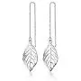 SLUYNZ 925 Sterling Silver Leaf Dangle Earrings for Women Teen Girls Leaf Earring Threader Chain SLUYNZ 925 Sterling Silver Leaf Dangle Earrings for Women Teen Girls Leaf Earring Threader Chain