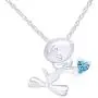 AFFY Bird with Heart Pendant Necklace in 14k White Gold Over Sterling Silver AFFY Bird with Heart Pendant Necklace in 14k White Gold Over Sterling Silver