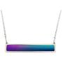 Ms.Iconic 35x6MM Silver Rose Gold Plated Rectangle Bar Mood Charm Color Change Necklace Color Changing Jewelry Bridesmaid Wedding Gift for Her