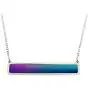 Ms.Iconic 35x6MM Silver Rose Gold Plated Rectangle Bar Mood Charm Color Change Necklace Color Changing Jewelry Bridesmaid Wedding Gift for Her