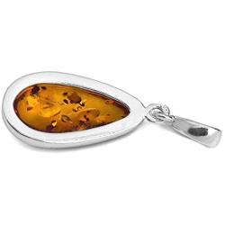 Ian and Valeri Co. Amber Sterling Silver Classic Pendant Necklace Chain 18 Inches