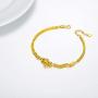 18K Gold Bracelets for Women, Dainty Yellow Gold Diamond Cut Ball Bracelets, Italian Mesh Chain Anniversary Jewelry Gift for Her, Wife, Mom, Girls