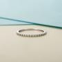 HAFEEZ CENTER 14K Gold Riviera Petite Micropave Diamond Half Eternity Wedding Band Ring for Women, 1.5mm