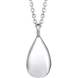 Jude Jewelers Stainless Steel Wate Drop Tear Shaped Memorial Keepsake Cremation Ash Urn Pendant Necklace