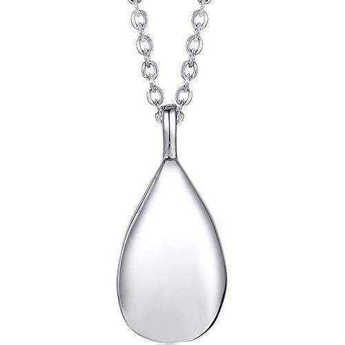Jude Jewelers Stainless Steel Wate Drop Tear Shaped Memorial Keepsake Cremation Ash Urn Pendant Necklace
