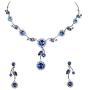 Faship Gorgeous Rhinestone Crystal Floral Necklace Earrings Set