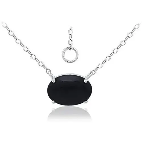 Sea of Ice 925 Sterling Silver 14x10mm Oval Shape Genuine or Simulated Gemstone Pendant Necklace for Women Girls, 16''+ 2'' Extender Sea of Ice 925 Sterling Silver 14x10mm Oval Shape Genuine or Simulated Gemstone Pendant Necklace for Women Girls, 16''+ 2'' Extender
