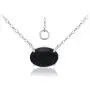 Sea of Ice 925 Sterling Silver 14x10mm Oval Shape Genuine or Simulated Gemstone Pendant Necklace for Women Girls, 16''+ 2'' Extender Sea of Ice 925 Sterling Silver 14x10mm Oval Shape Genuine or Simulated Gemstone Pendant Necklace for Women Girls, 16''+ 2'' Extender