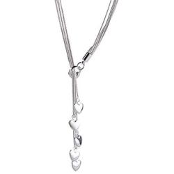 SOSUO 925 Sterling Silver Five-line Chain with Five-Heart Necklace