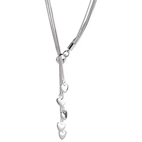 SOSUO 925 Sterling Silver Five-line Chain with Five-Heart Necklace SOSUO 925 Sterling Silver Five-line Chain with Five-Heart Necklace