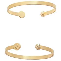 Mud Pie Chelsea Initial Gold Plate Metal Pave Bracelet